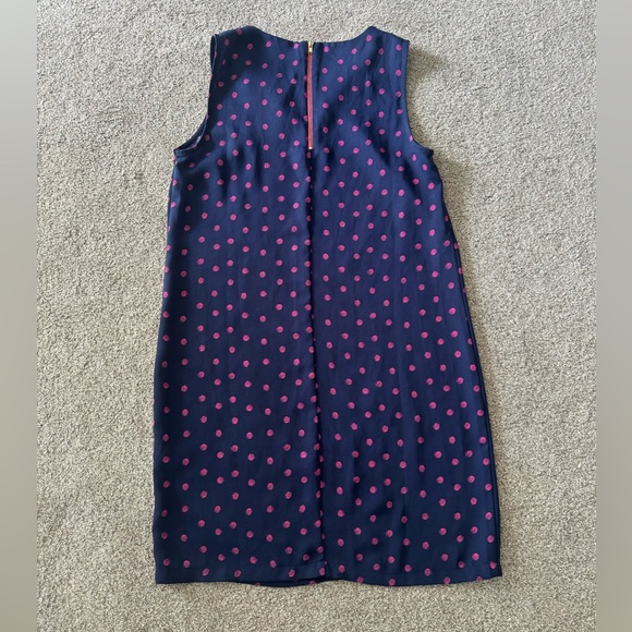 Adrienne Vittadini Dress Size 2 Navy & Pink Polka Dot Shift Sleeveless casual - Picture 8 of 12